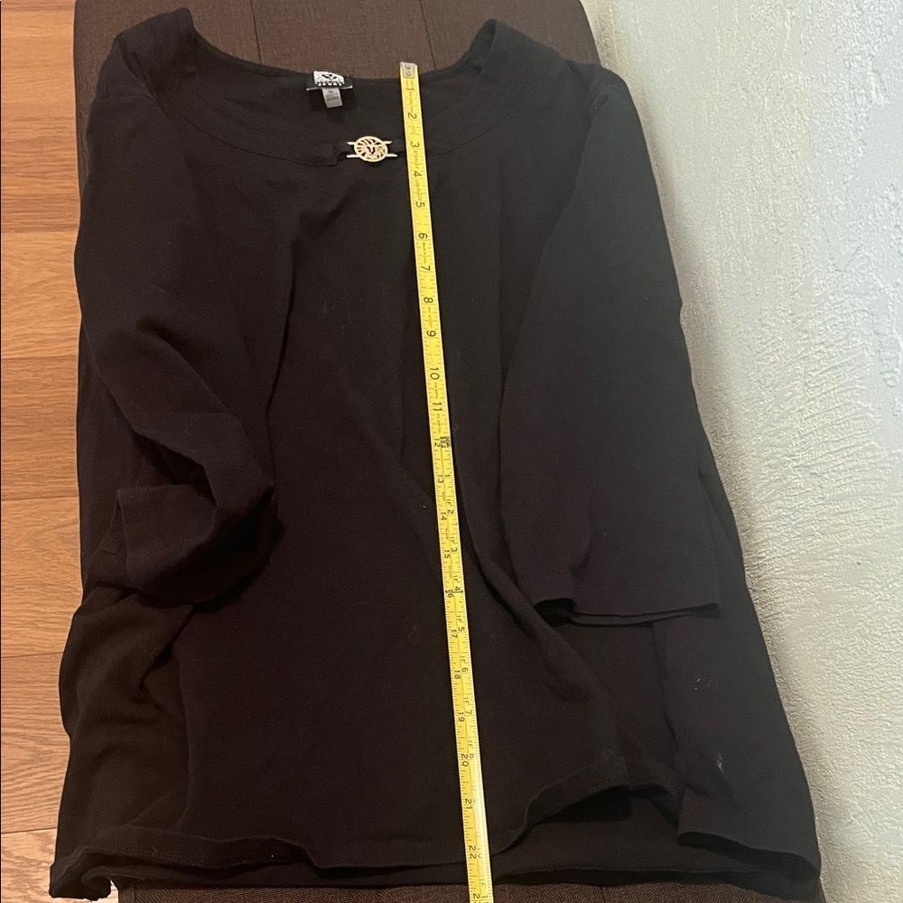 Anne Klein Black Long Sleeve Top - Picture 2 of 3